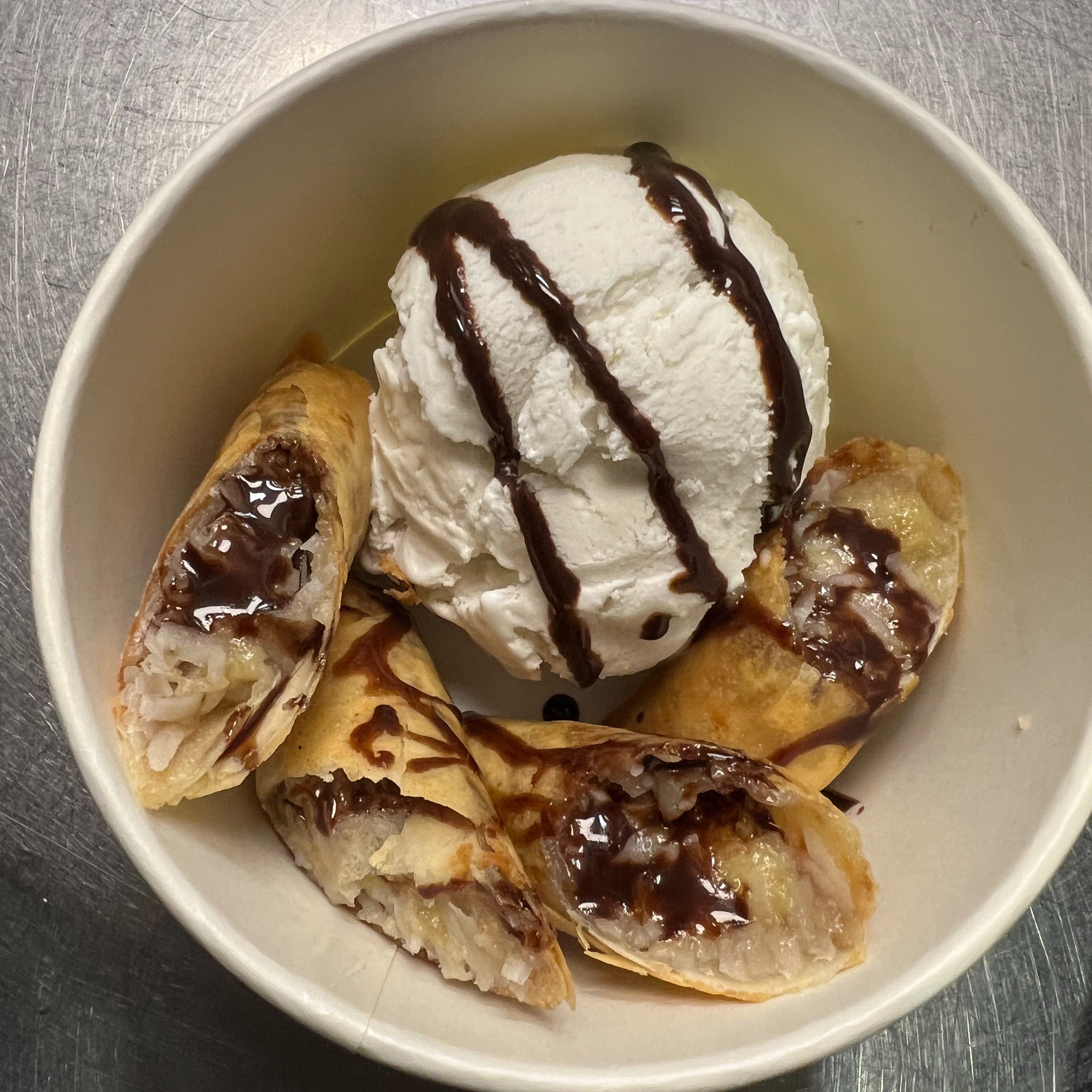 Banana in Paradise with Ice Cream.